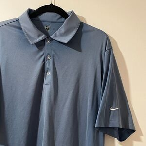 Nike Golf Metallic Blue Lightweight Nike Fit Dry Golf Polo Shirt Mens Medium
